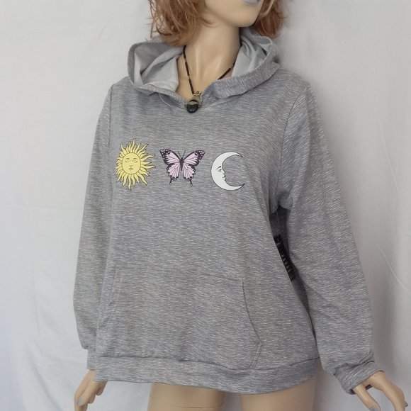 Nwt LA + IMAGE Gray Hooded  Sweatshirt Sz 2X WARM! - Picture 3 of 7
